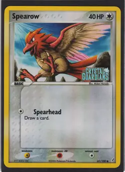 Spearow 61/100 Common Crystal Guardians Pokemon Reverse Holo Stamped NM - Image 1