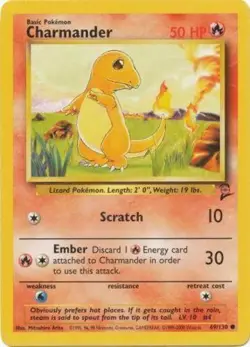 4x Lightly Played Charmander - 69/130 - Common - Unlimited Edition Pokemon Base - Image 1