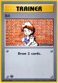 Heavily Played Bill - 91/102 - Common - 1st Edition Pokemon Base Set - Image 1
