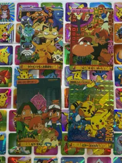 Pokemon Vintage Pocket Monsters Vending HOLO Prism (4x) Stickers 1998 Nintendo - Image 1