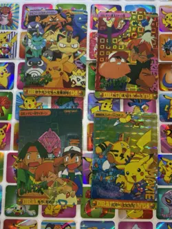 Pokemon Vintage Pocket Monsters Vending HOLO Prism (4x) Stickers 1998 Nintendo - Image 2