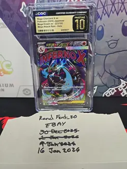 Pokemon Mega Charizard X Ex 223/193 Mega Dream Ex Mega Attack Rare Pristine 10 - Image 1
