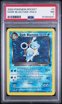 Pokemon TCG: Dark Blastoise 3/82 Team Rocket WoTC Holo Rare PSA 7 NM - Image 1