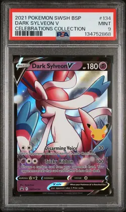 2021 Pokemon Swsh Black Star Promo #134 Dark Sylveon V PSA9 - Image 1