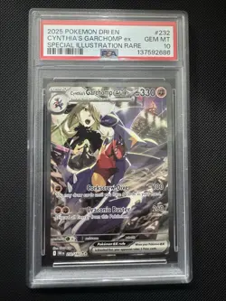 2025 POKEMON DRI EN-DESTINED RIVALS #232 CYNTHIA'S GARCHOMP EX PSA 10 - Image 1