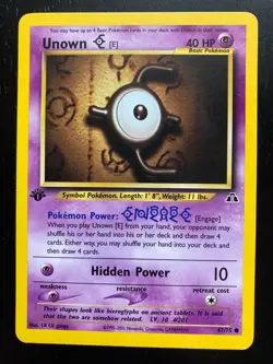 Pokemon Neo Discovery Non-Holo 1st Edition Unown E 67/75 Excellent Condition - Image 2