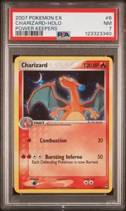 PSA 7 - 2007 Pokemon EX Power Keepers CHARIZARD HOLO #6 (3340) - Image 1
