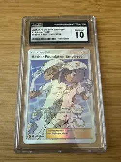 CGC 10 - Aether Foundation Employee - 2019 Pokemon - Hidden Fates - SV81/SV94 - Image 1