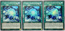 3 x BLVO-EN057 S-Force Bridgehead - Secret Rare 1st Edition Near Mint YuGiOh - Image 1