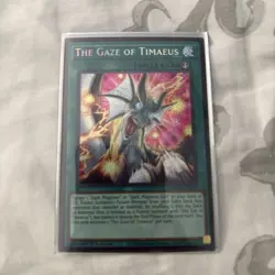 Yugioh! 1x The Gaze of Timaeus MZMU-EN013 Secret Rare 1st Ed NM - Image 1