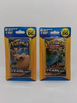 Two (2) Pokemon Team Up 2 Mini Booster Packs + Bonus Card Sun Moon DG NEW - Image 1