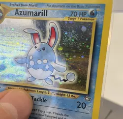 Pokemon TCG Azumarill Neo Genesis Holo Card 2/111 1st Edition NM with 2x Swirl - Image 4