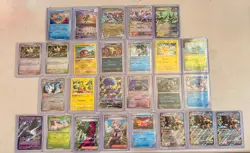 Pokemon Card Lot – 26 Mixed Cards V/GX/EX/VMAX Rares Holo Bundle Collection - Image 1