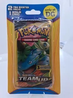 Pokemon Team Up 2 Mini Booster Packs + Bonus Card Sun Moon DG NEW - Image 1