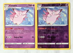 Clefable & Clefairy Vivid Voltage Pokemon - Reverse Holo 4 Card Lot, Near Mint - Image 2