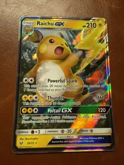 Pokemon TCG Raichu GX 29/73 Shining Legends Ultra Rare Full Art Holo NM - Image 1
