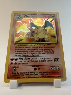 Pokemon Base Set Charizard 4/102 Holo Unlimited WOTC 1999 Vintage LP/MP - Image 4