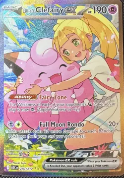 Lillie’s Clefairy ex 280/217 SECRET SIR Pokemon Ascended Heroes IN HAND - Image 1