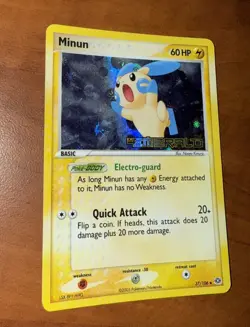 Minun Reverse Holo Stamped EX Emerald 37/106 2005 English Pokemon TCG - Image 1