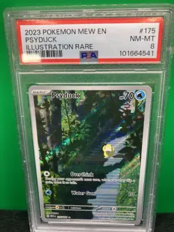 Pokemon Psyduck 175/165 Sv: Scarlet & Violet 151 Illustration Rare PSA 8 Holo - Image 1