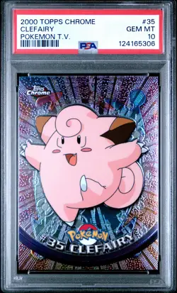 2000 TOPPS CHROME POKEMON T.V. #35 CLEFAIRY PSA 10 - Image 1