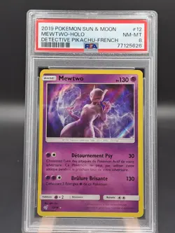 PSA 8 Carte Pokemon : Mewtwo 12/18 Soleil & Lune Detective Pikachu Francaise - Image 1