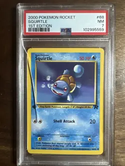 2000 Pokemon Rocket Squirtle 1st Edition PSA 7 Damaged PSA Case From PSA #68 - Image 1