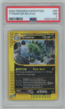 2002 Pokemon Expedition Tyranitar #29 Reverse Holo PSA 7 - Image 1