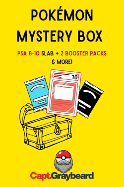 Pokemon PSA 8 - PSA 10 Mystery Box, 1 Slab, 2 Booster Packs & More! Rare English - Image 1