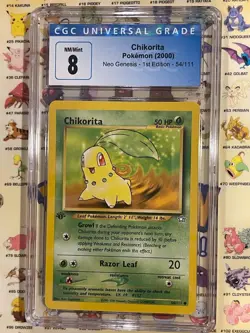 Chikorita 1st Edition - Neo Genesis 54/111 - CGC 9 - Graded Mint - Pokemon 2000 - Image 1