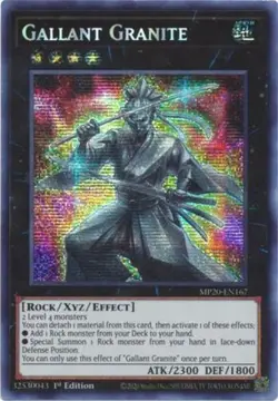 Yugioh! LP Gallant Granite - MP20-EN167 - Prismatic Secret Rare - 1st Edition Li - Image 1