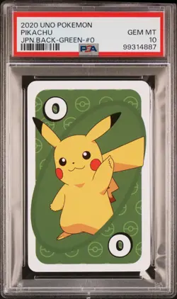 PSA 10 Pokemon Pikachu Uno Japanese Back Green 2020 Card #0 - Image 1