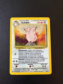 Clefable Pokemon Card TCG 1/64 Jungle Set Unlimited Holo - Image 2