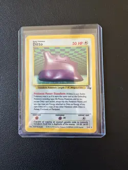 Ditto Pokemon Card TCG 3/62 Fossil Set Unlimited Holo - Image 1