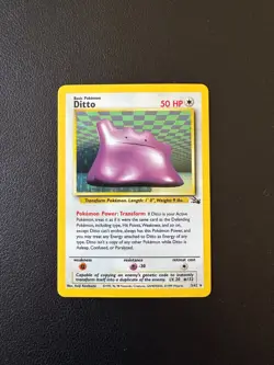Ditto Pokemon Card TCG 3/62 Fossil Set Unlimited Holo - Image 2