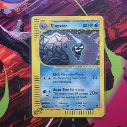 Pokemon Cloyster 8/165 Holo Rare Expedition Base Set Stage 1 80 HP Card 2002 - Image 3