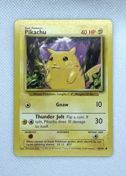 Bulbasaur, Charmander, Squirtle & Pikachu Base Set Starters - 4 Pokemon Card Lot - Image 3