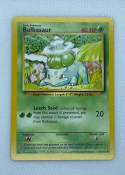 Bulbasaur, Charmander, Squirtle & Pikachu Base Set Starters - 4 Pokemon Card Lot - Image 5