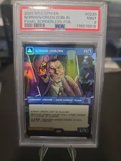 Norman Osborn/Green Goblin (Borderless) Marvel's Spider-Man Foil MTG PSA 9 - Image 1