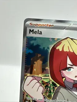 Pokemon TCG Trainer Mela Ultra Rare Holo Card 140/131 Prismatic Evolutions - Image 2
