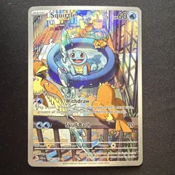 Squirtle 148/142 NM Stellar Crown Illustration Rare Holo Pokemon - Image 1