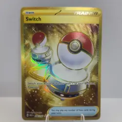 Pokemon Switch 206/165 Scarlet & Violet 151 Gold Secret Rare Trainer Holo - Image 1