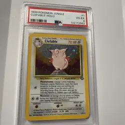 Pokemon TCG Clefable Holo Rare jungle Psa 4 VG-EX￼ 27/ 30 anniversary - Image 1