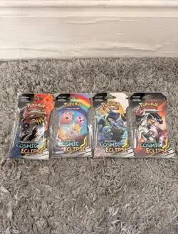 Cosmic Eclipse Sleeved Booster Pack Full Art Set Pokemon TCG Sun & Moon - Image 1