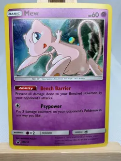 Pokemon TCG Mew SM215 Sun & Moon Black Star Promo Cosmos Hol - Image 1