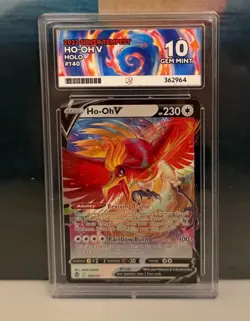 Pokemon TCG: Ho-Oh V 140/195 Sword & Shield Silver Tempest - ACE 10 Gem Mint - Image 1