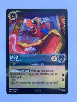 2025 Disney Lorcana D23 Promo IAGO 8/D23 EN-8 Gold Member Exclusive Foil Card - Image 1