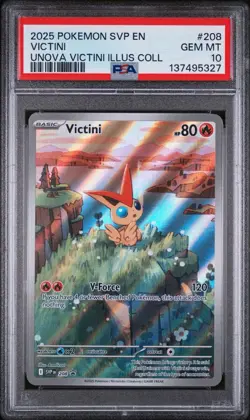 2025 POKEMON SVP EN-SV BLACK STAR PROMO #208 VICTINI PSA 10 Gem Mint - Image 1