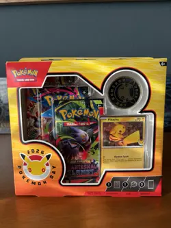 Pokemon Day 2026 Collection Box Factory Sealed - Pikachu Promo + 3 Booster Packs - Image 1