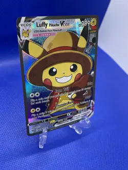 Luffy Pikachu Pokemon Card VCOS Holo Cosplay Fan Art - Image 2